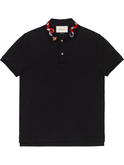 gucci polo with snake embroidery|gucci jersey t shirt.